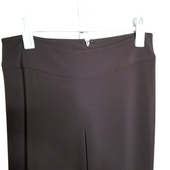 Talbots Slinky Back Zip Wide Leg High Rise Pants Brown Petite - Picture 5 of 9